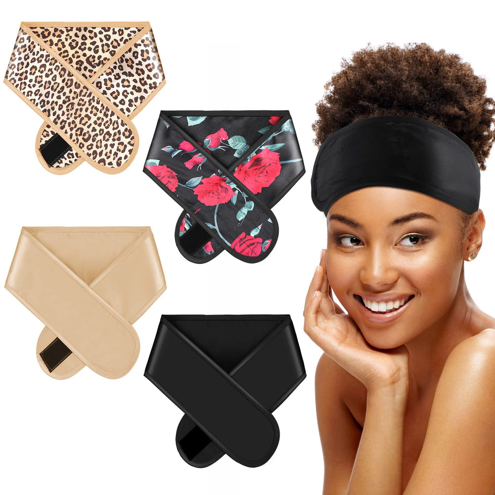 Eurzom wrap satin noir : douceur nocturne pour cheveux et coiffage