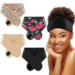 Eurzom wrap satin noir : douceur nocturne pour cheveux et coiffage