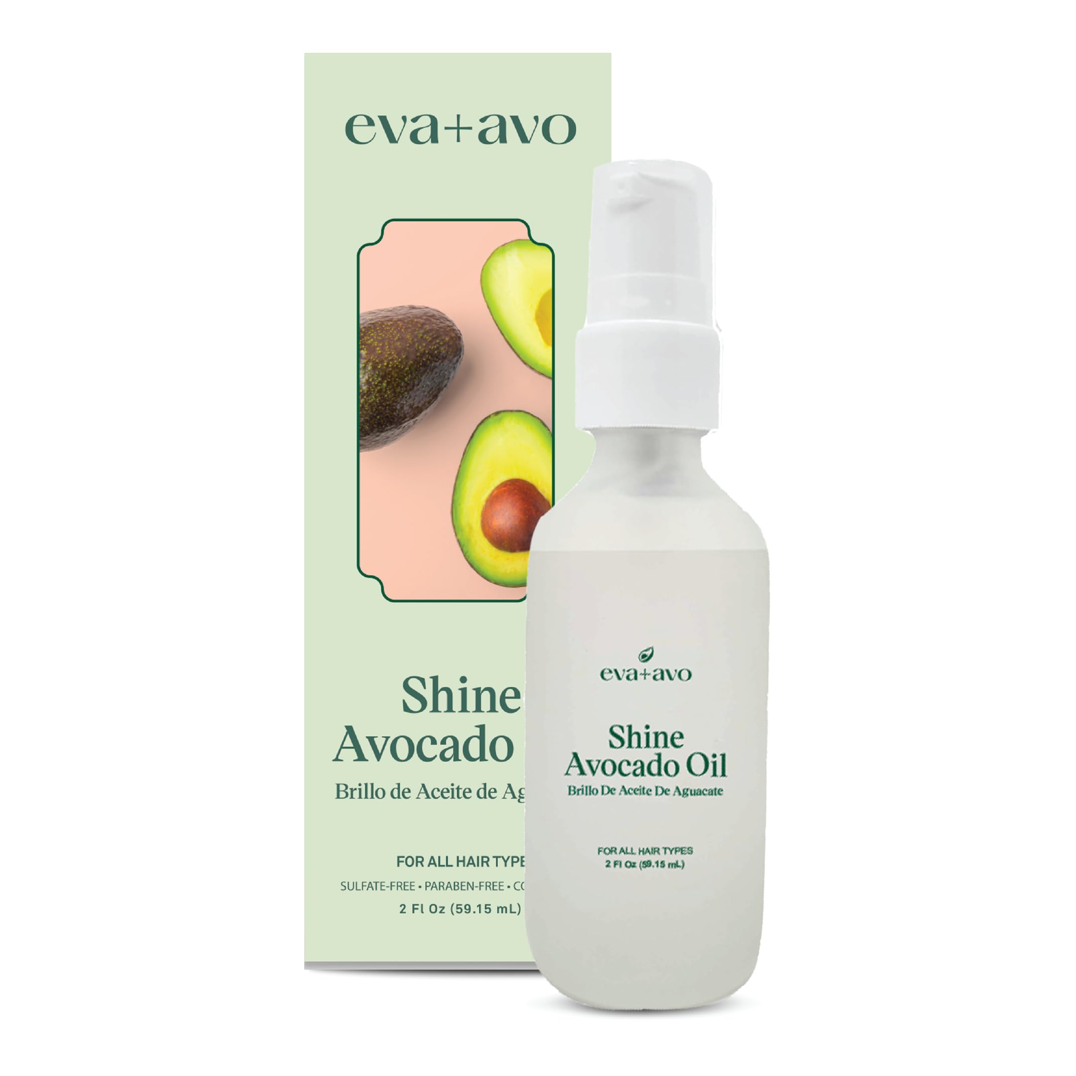 Eva + Avo huile avocat-cheveux: flacon pratique pour une hydratation durable