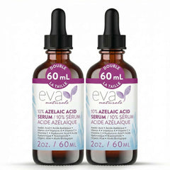 Eva Naturals azelaic acid serum bottle with 10% formula for smoother skin