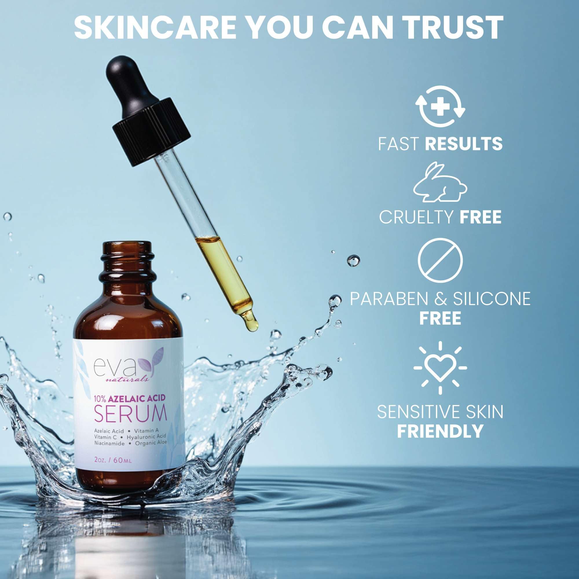 Two-bottle pack of Eva Naturals azelaic acid serum for routine use
