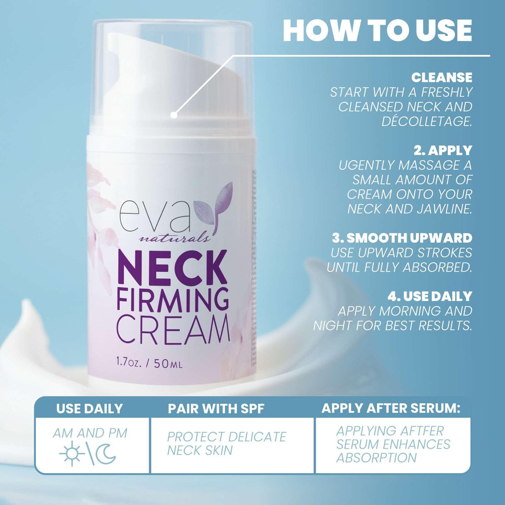 Décolleté raffermi Eva Naturals, crème nourrissante et hydratante.