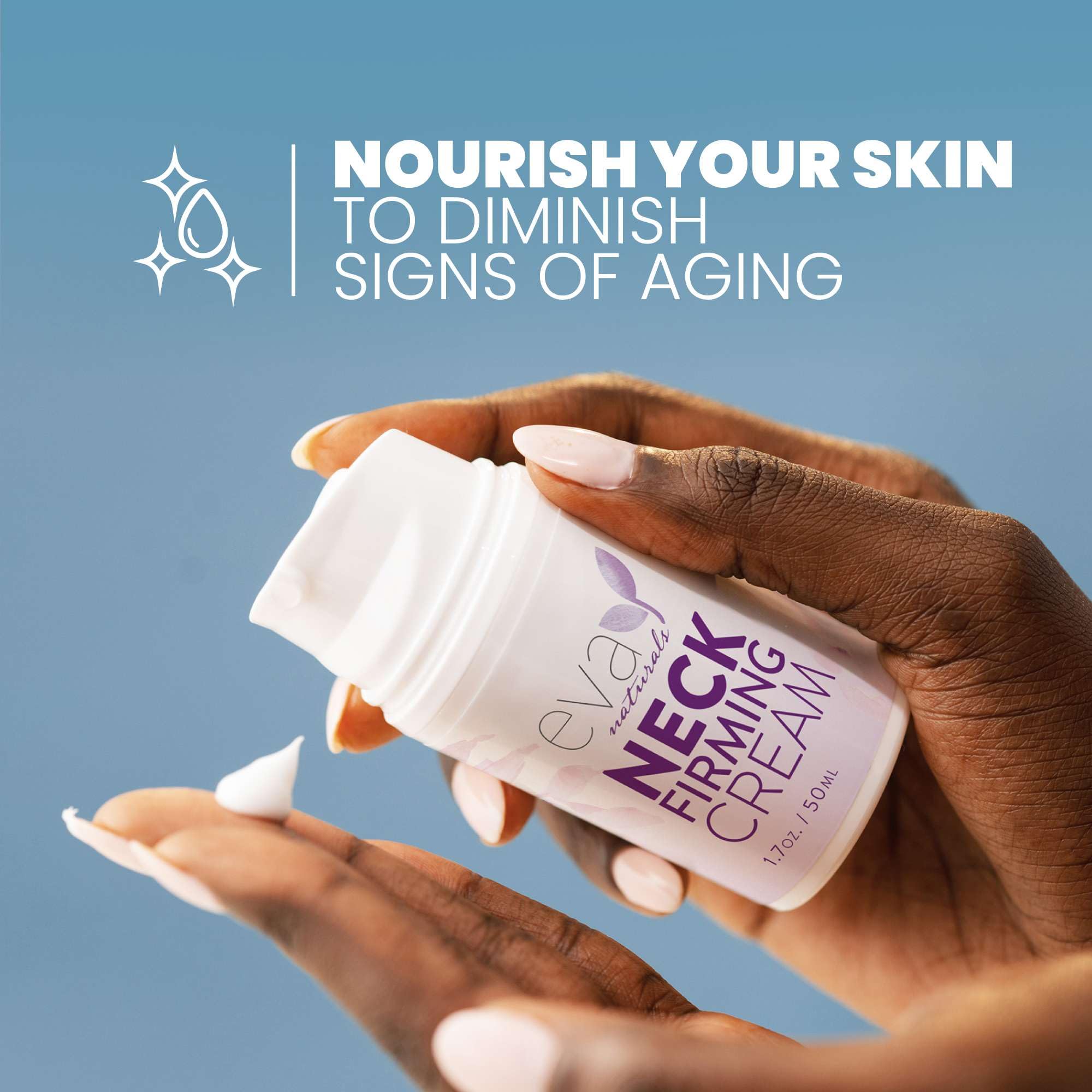 Flacon compact Eva Naturals, facile à prendre en voyage.