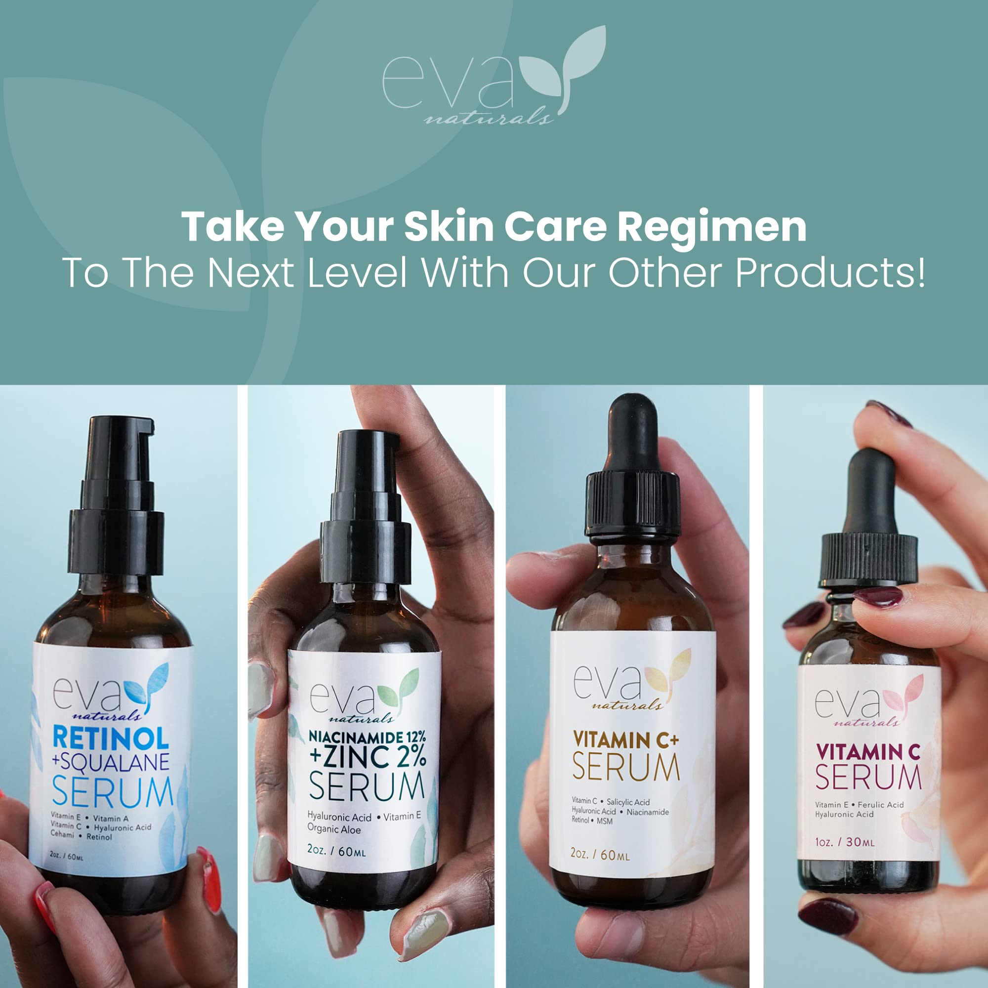 Avant et après l'utilisation Eva Naturals contour des yeux.