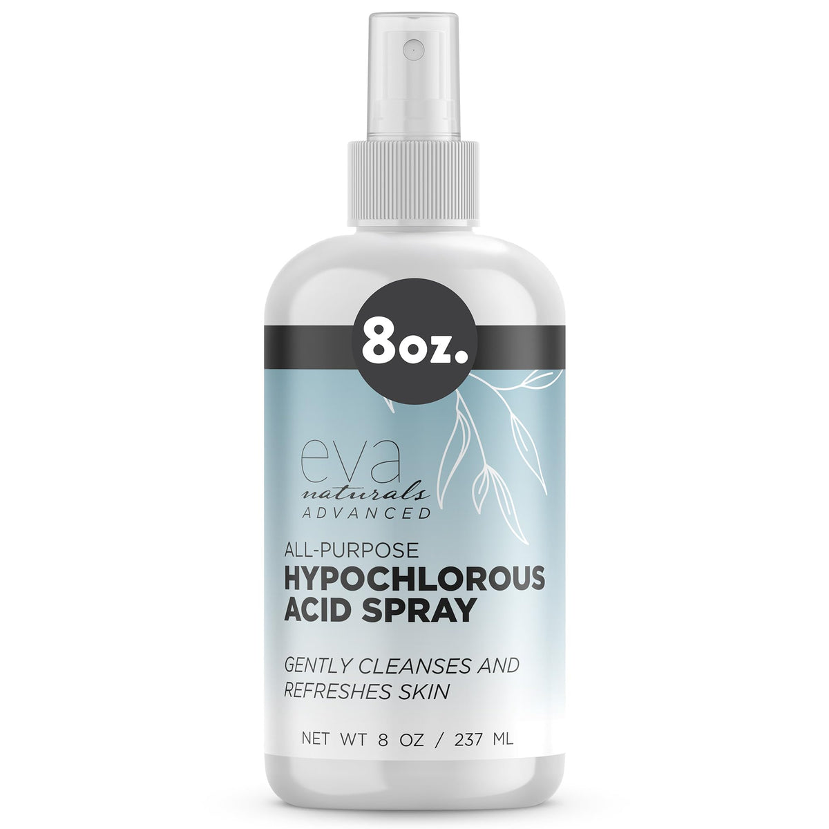 Eva Naturals HOCl spray visage et corps, pulvérisation instantanée pour un soin apaisant.
