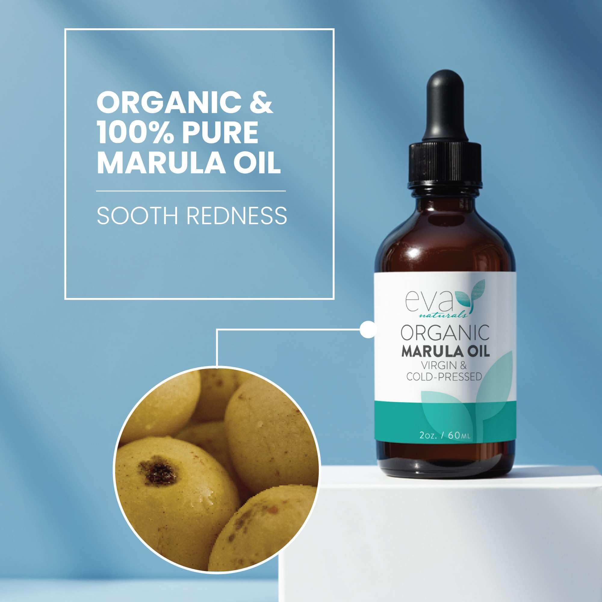 Eva Naturals Huile Marula corps — hydratation légère et revitalisante.