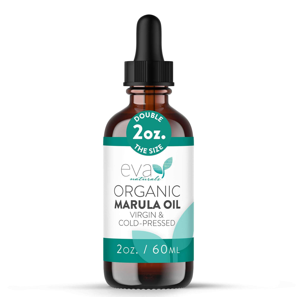 Eva Naturals Huile de Marula pure, bouteille élégante pour hydratation légère.