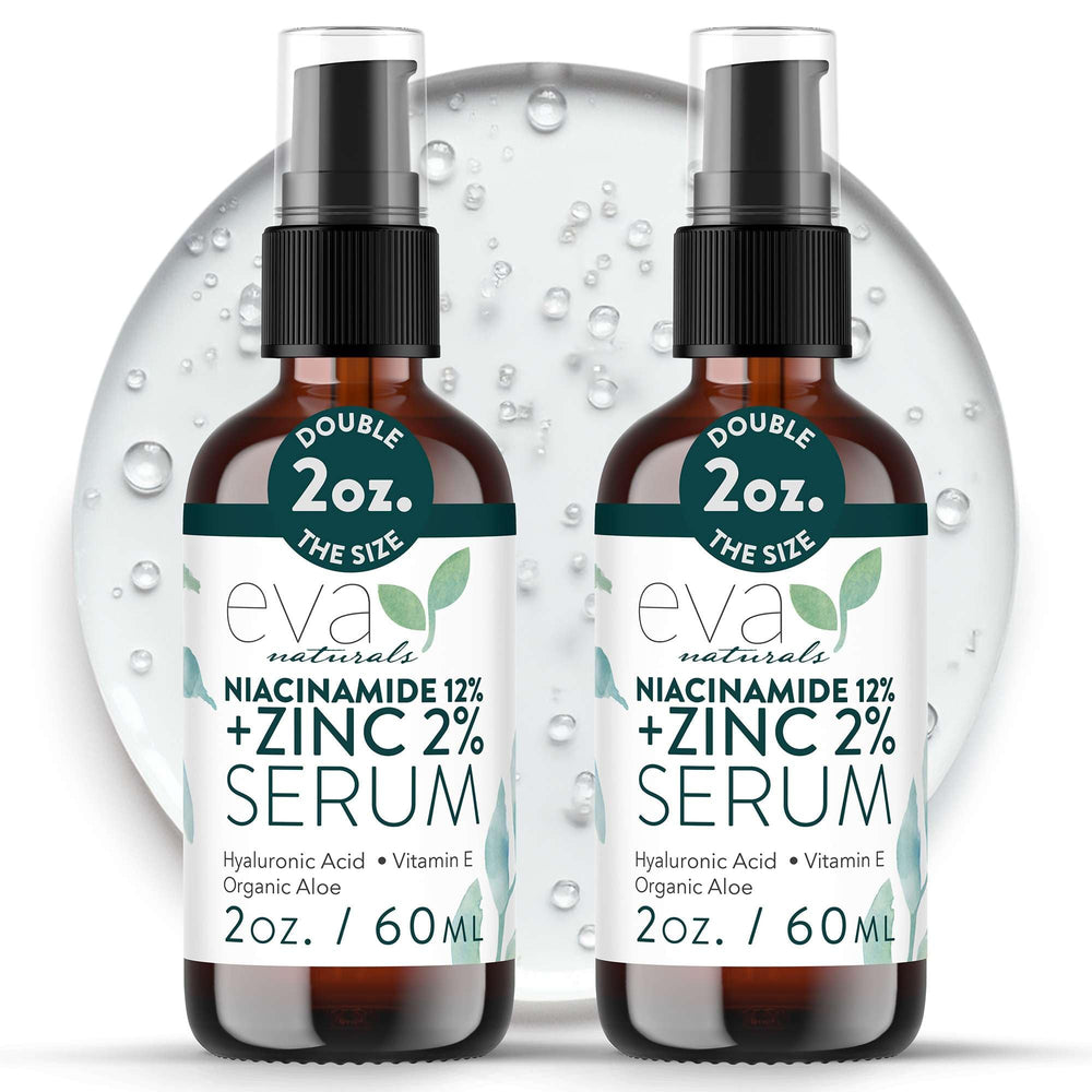 Eva Naturals Niacinamide Zinc sérum en flacon pour peau équilibrée et nette