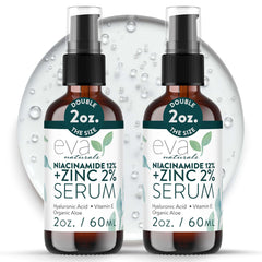 Eva Naturals Niacinamide Zinc sérum en flacon pour peau équilibrée et nette