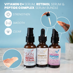Eva Naturals Peptides – bouteille sérum hydratant et peau plus ferme.