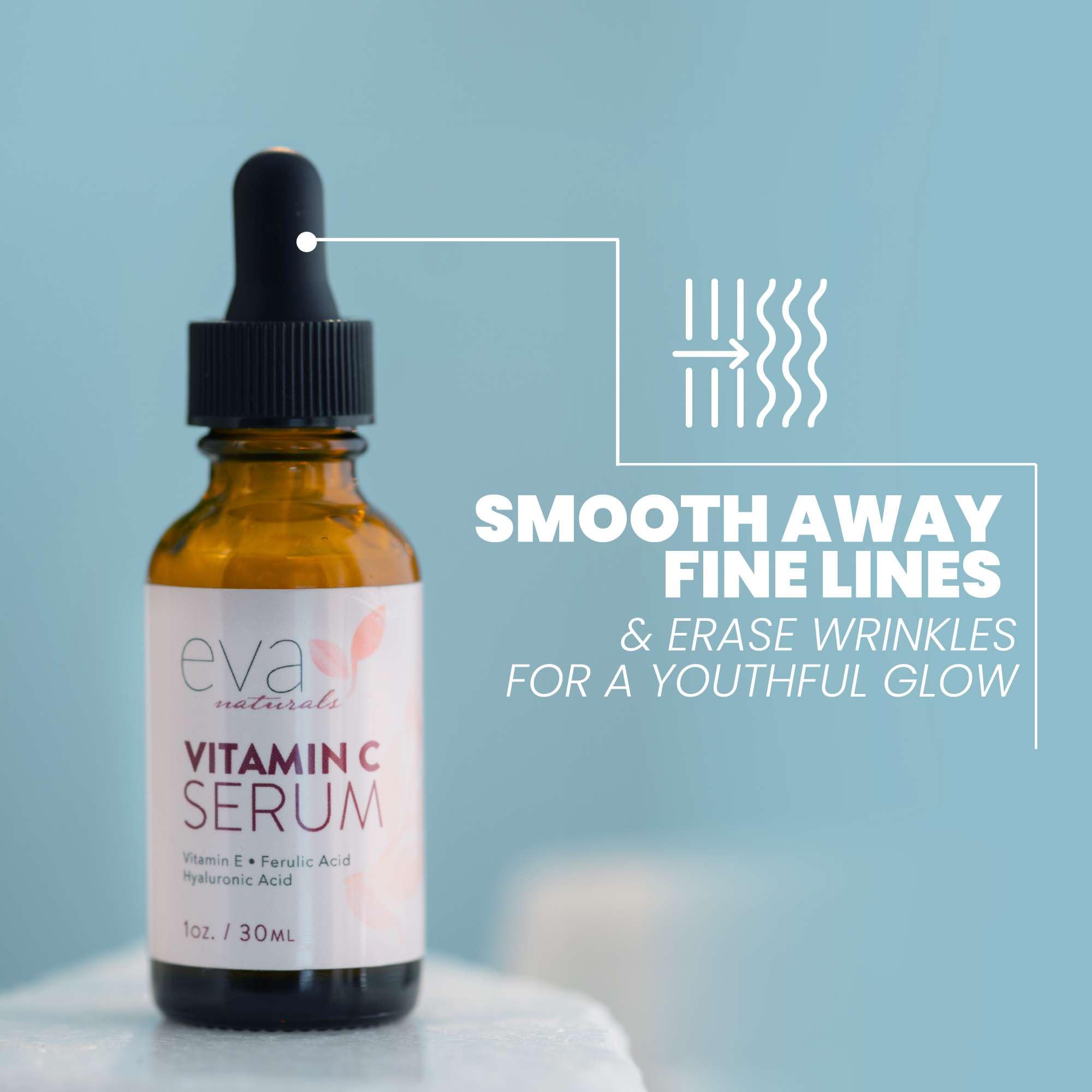 Routine simple avec les trois sérums Eva Naturals.