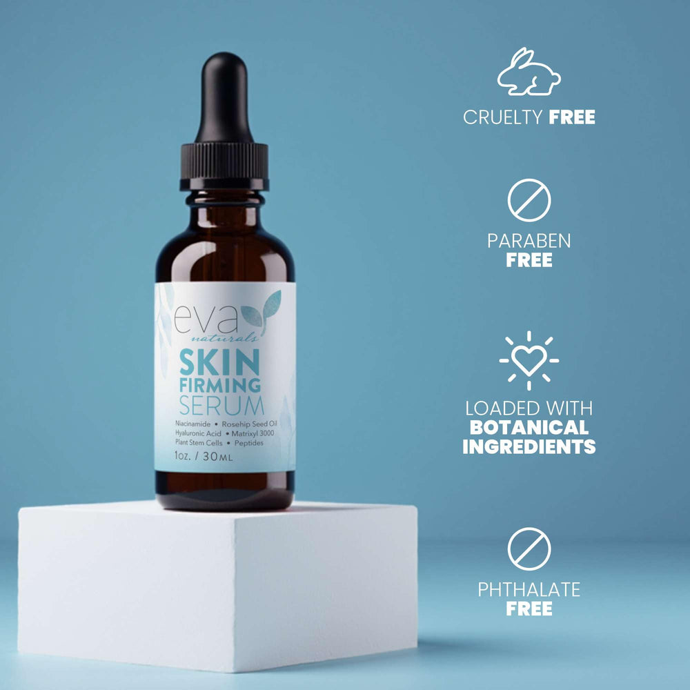 Routine jour et nuit Eva Naturals, résultats progressifs sur fermeté et hydratation.