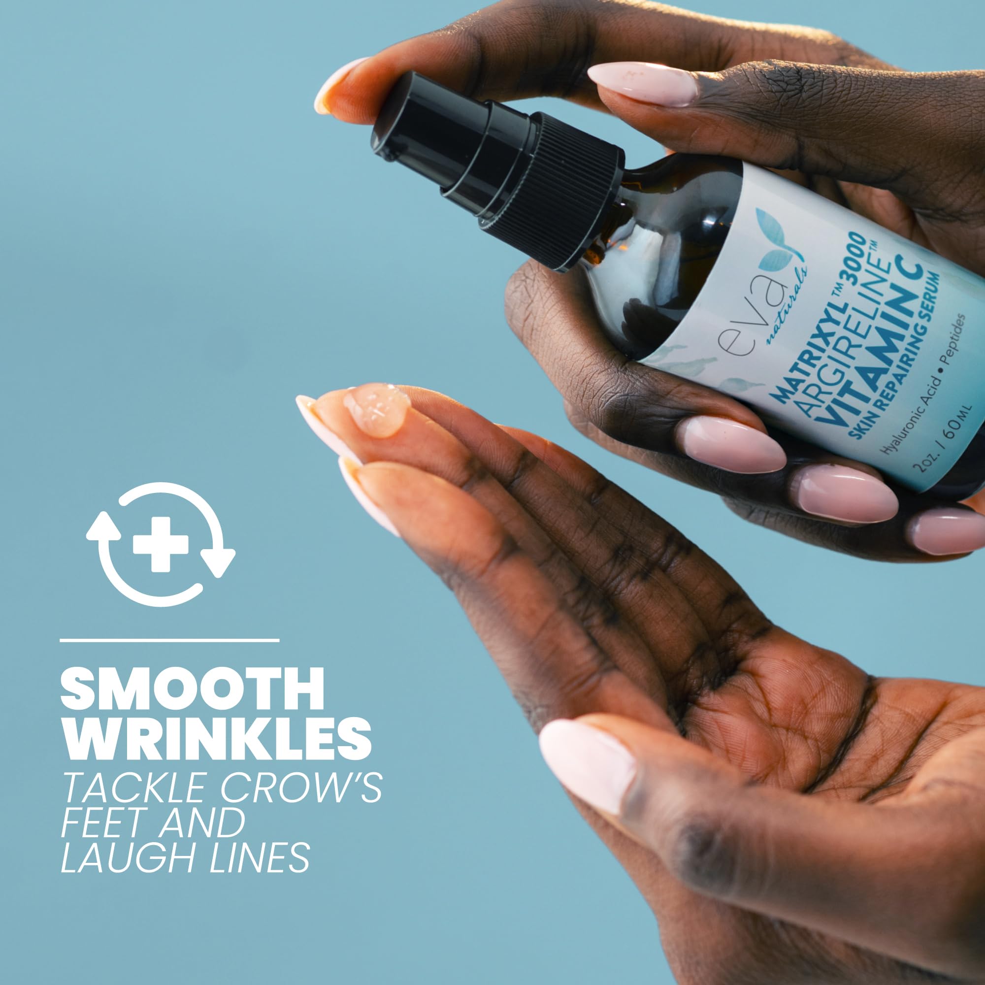 Application-visage du sérum Eva Naturals, soin ciblé et hydratant