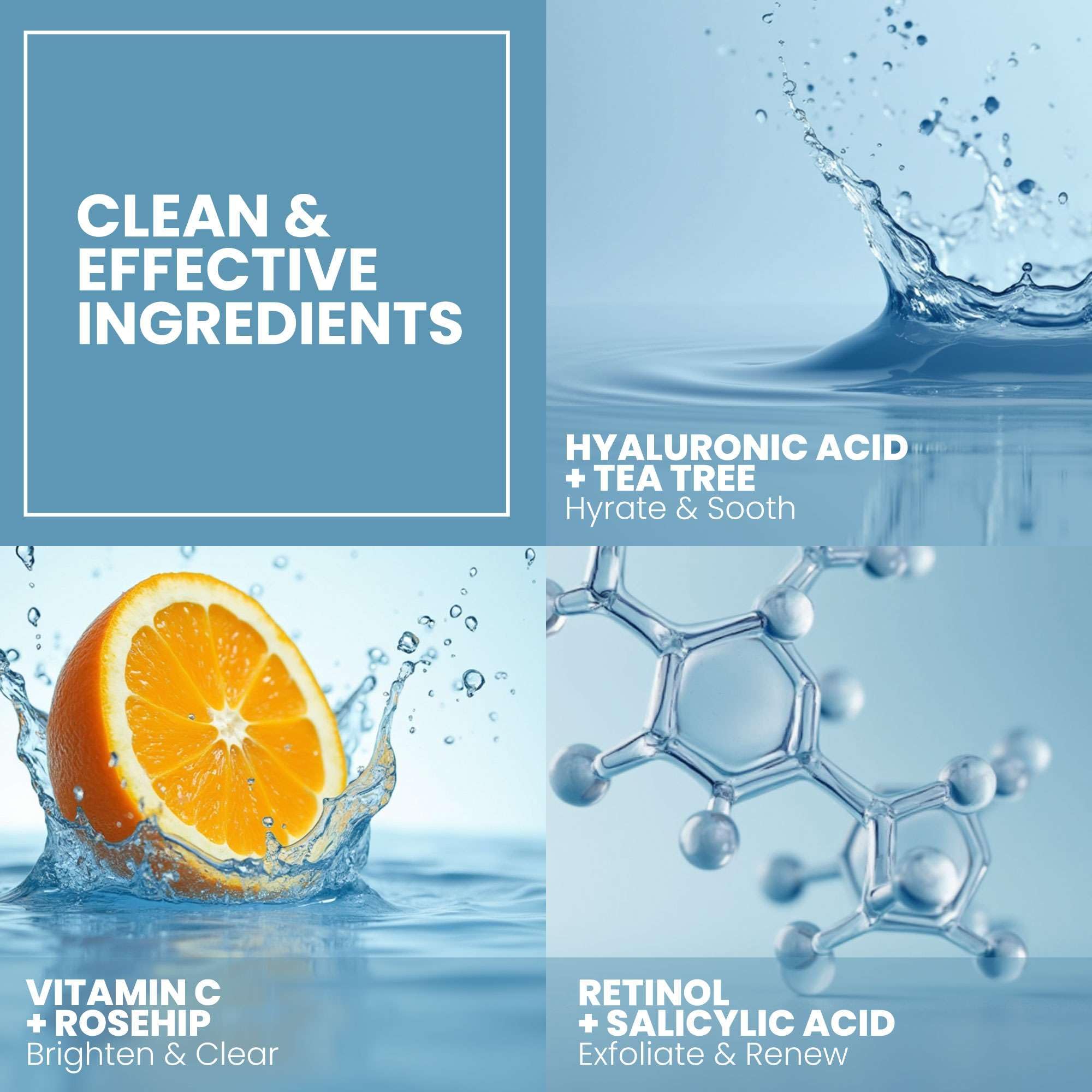 Arbre à thé et hamamélis du sérum Eva Naturals effet rafraîchissant
