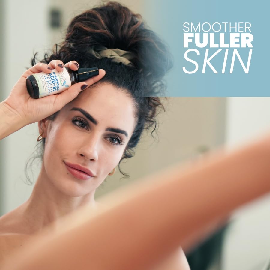 Peau plus lisse après Eva Naturals Acide Hyaluronique B5.