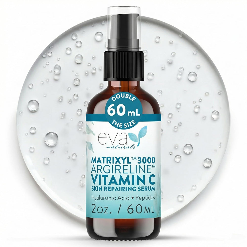 Flacon Eva Naturals Matrixyl 3000 et Argireline, hydratation et fermeté