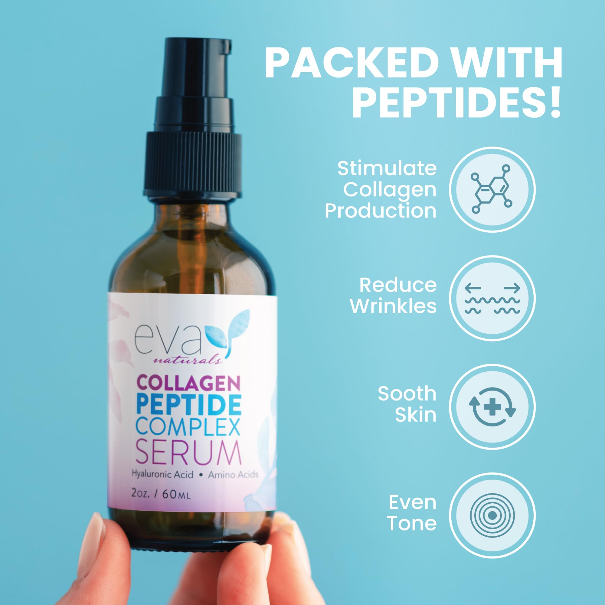 Sérum Eva Naturals – peau hydratée et tonifiée après application.