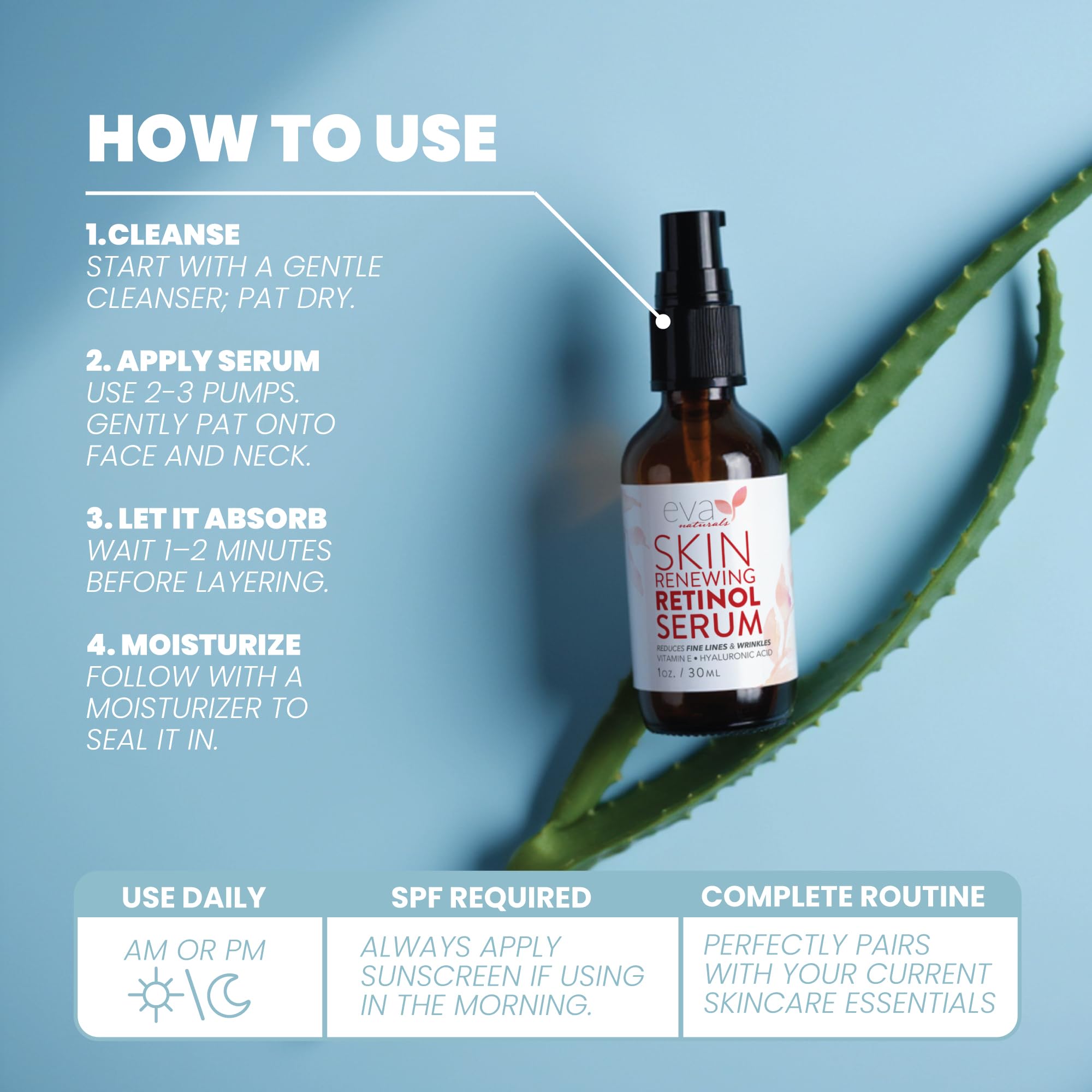 Aloe vera du sérum Eva Naturals hydrate et apaise la peau.