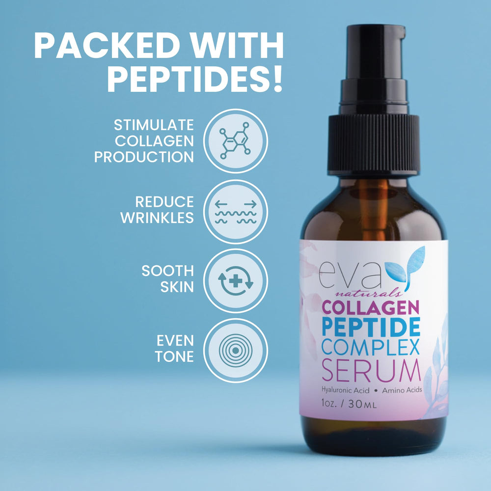 Eva Naturals Sérum Visage Multi Peptides: application facile pour un teint vivant.