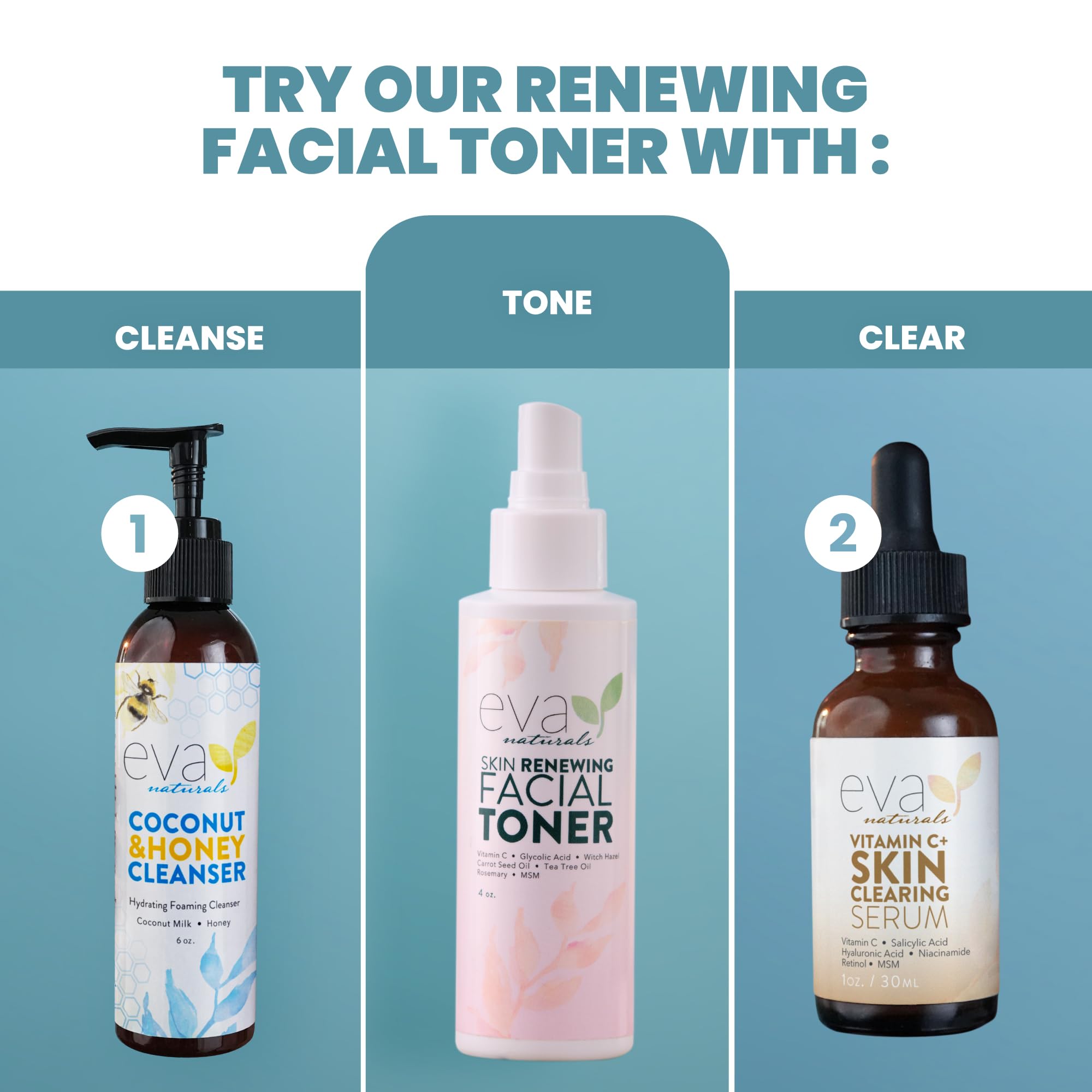 Tonique quotidien Eva Naturals convient à tous types de peau sensibles