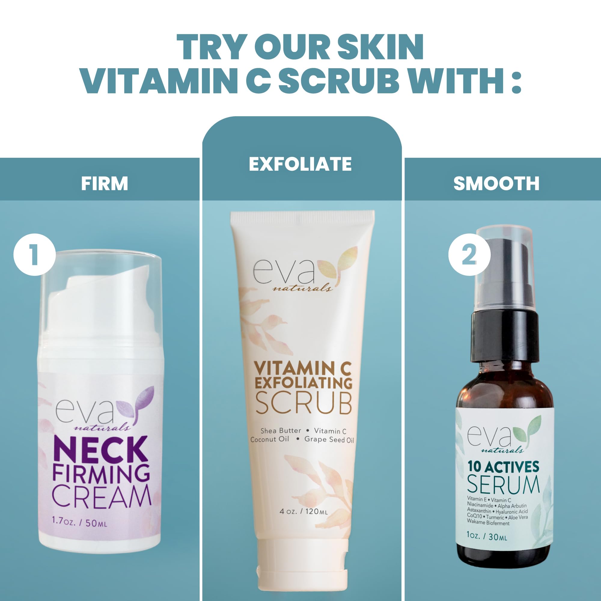 Rituel beauté quotidien du Eva Naturals Vitamine C Scrub peau lumineuse