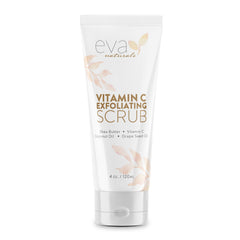 Eva Naturals Vitamine C Scrub visuel bouteille prête pour routine hydratante