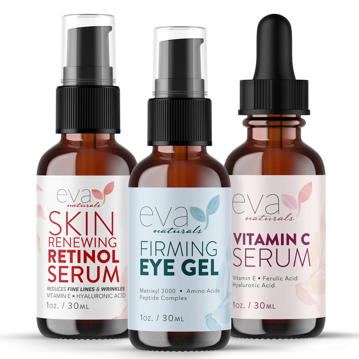 Eva Naturals Vitamine C Serum – flacon, éclat et teint plus uniforme.