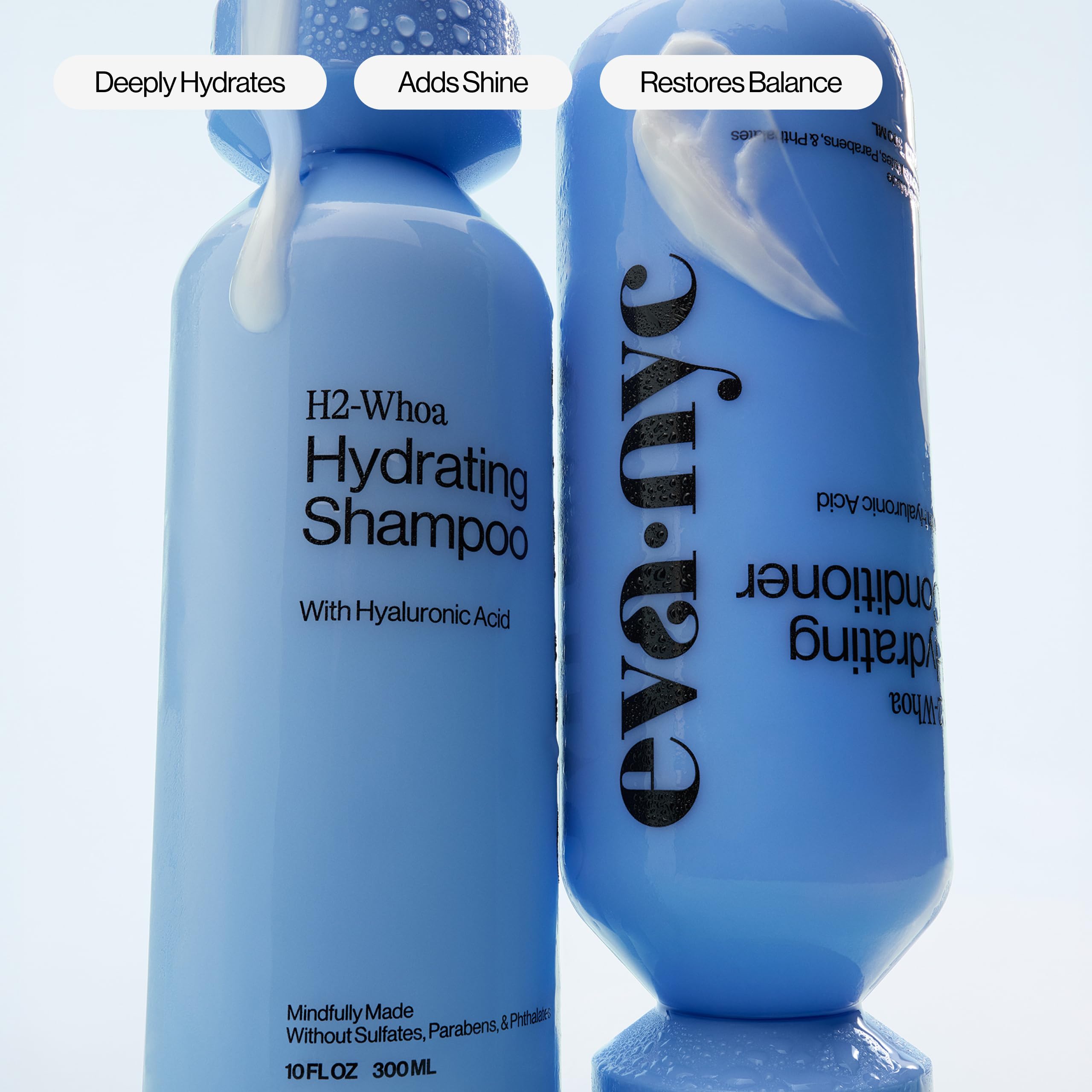 Eva NYC H2-Whoa Shampoing parfum délicat jasmin bergamote et cèdre.