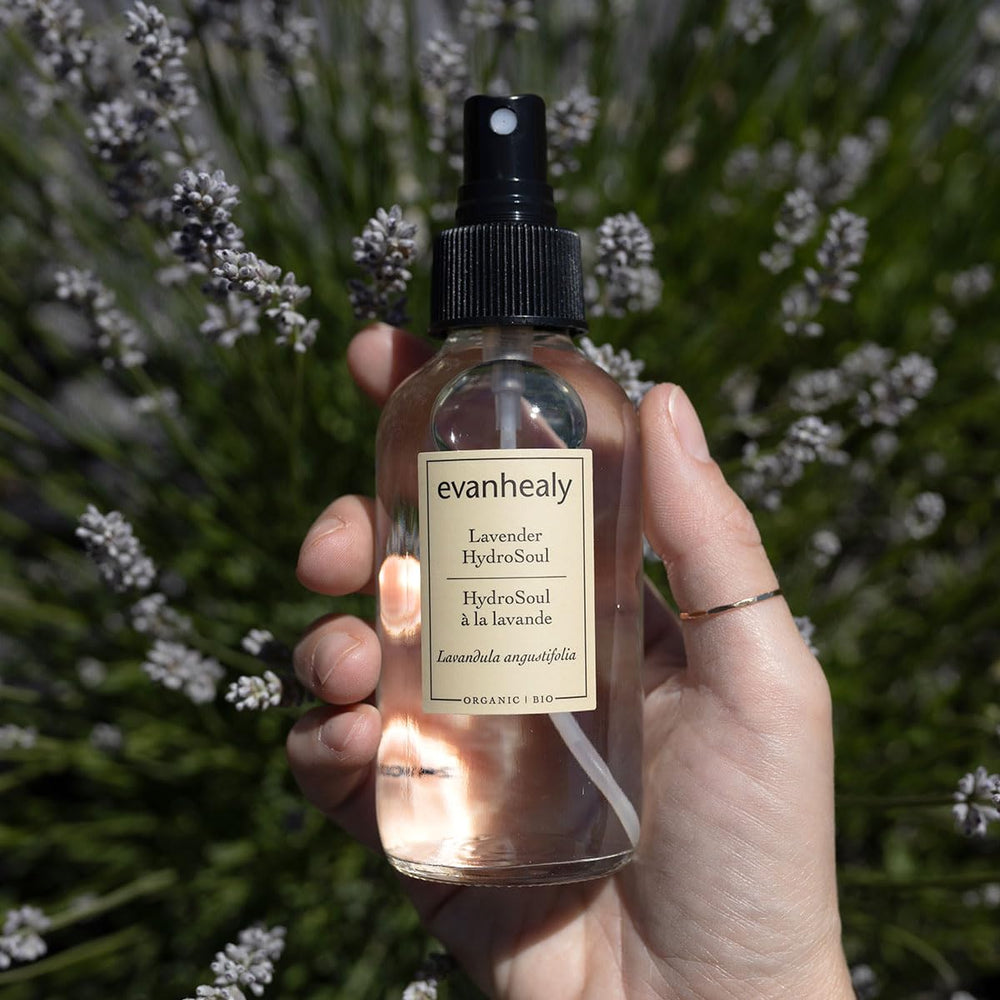Evanhealy Lavande Hydrosol, emballage bio et parfum délicat.
