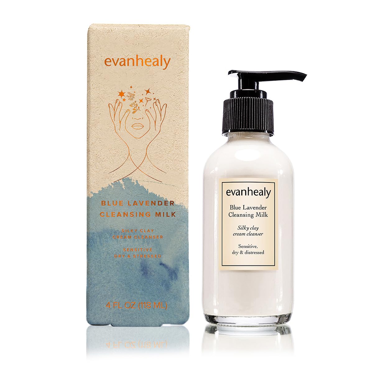 evanhealy texture cremeuse lait-démaquillant: sensation riche qui nettoie sans agression.