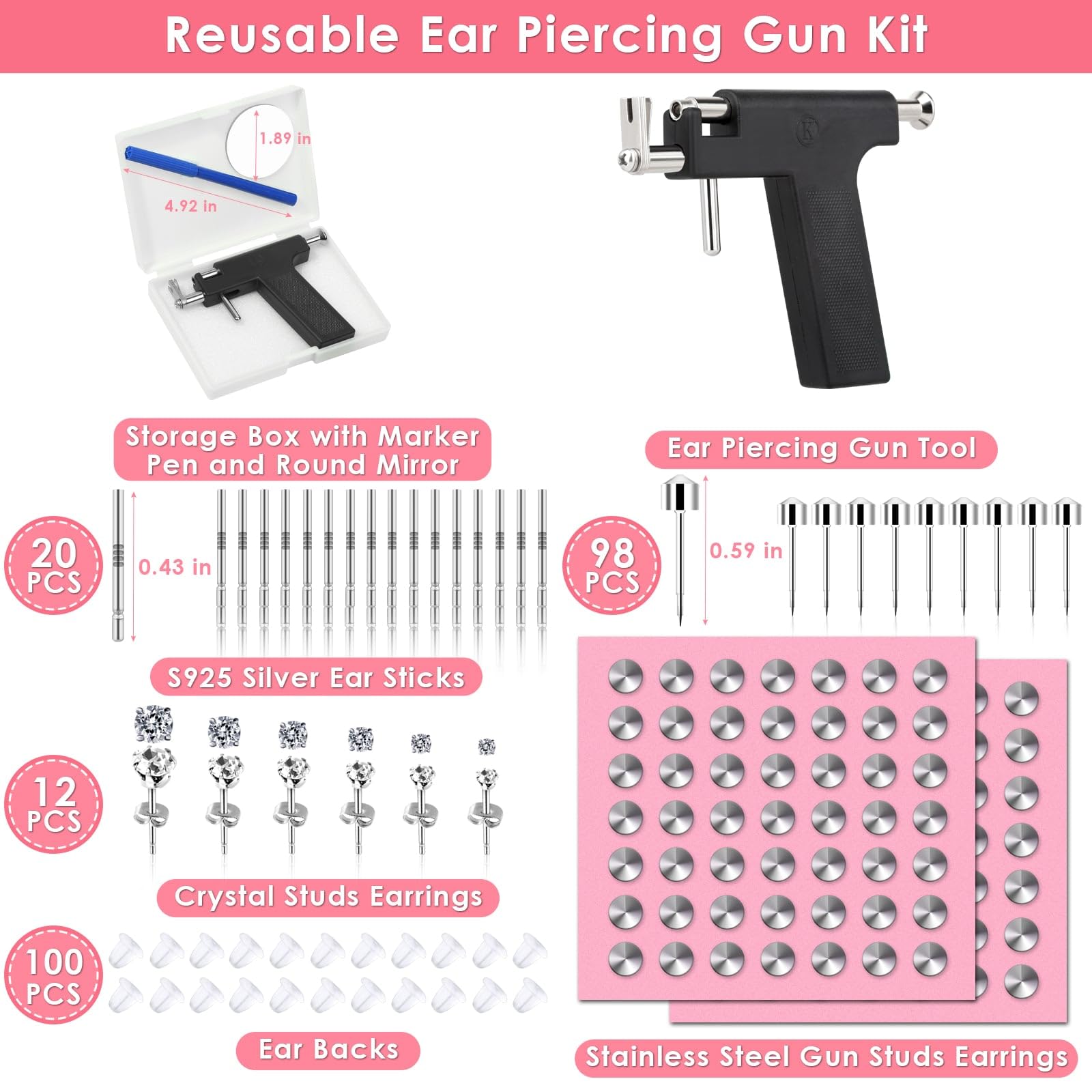 Évatage boucles cristal en 6 tailles pour différents looks.