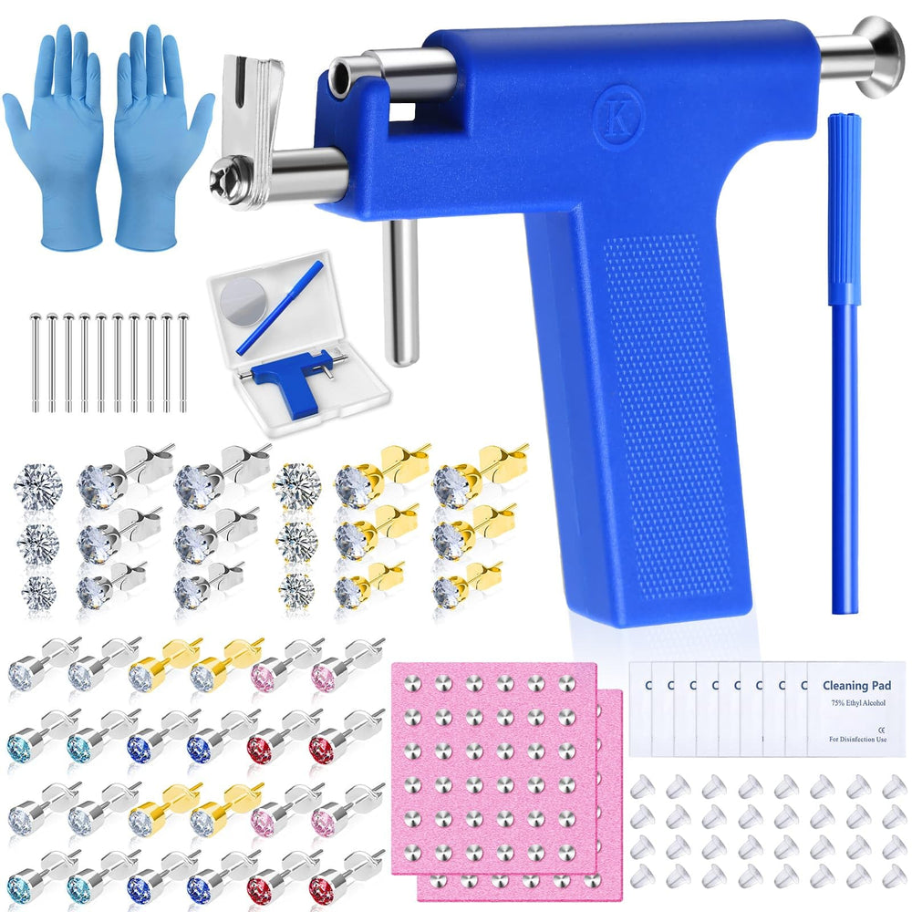 Pistolet de piercing Evatage bleu, précision et simplicité d’utilisation.
