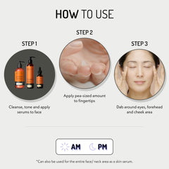 Eve Hansen Eye Gel with hyaluronic acid highlights plump, hydrated under-eye area.