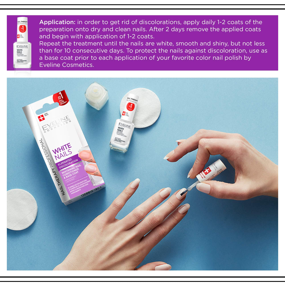 Idéal sous vernis foncé grâce à la protection et à la base Eveline 3 en 1