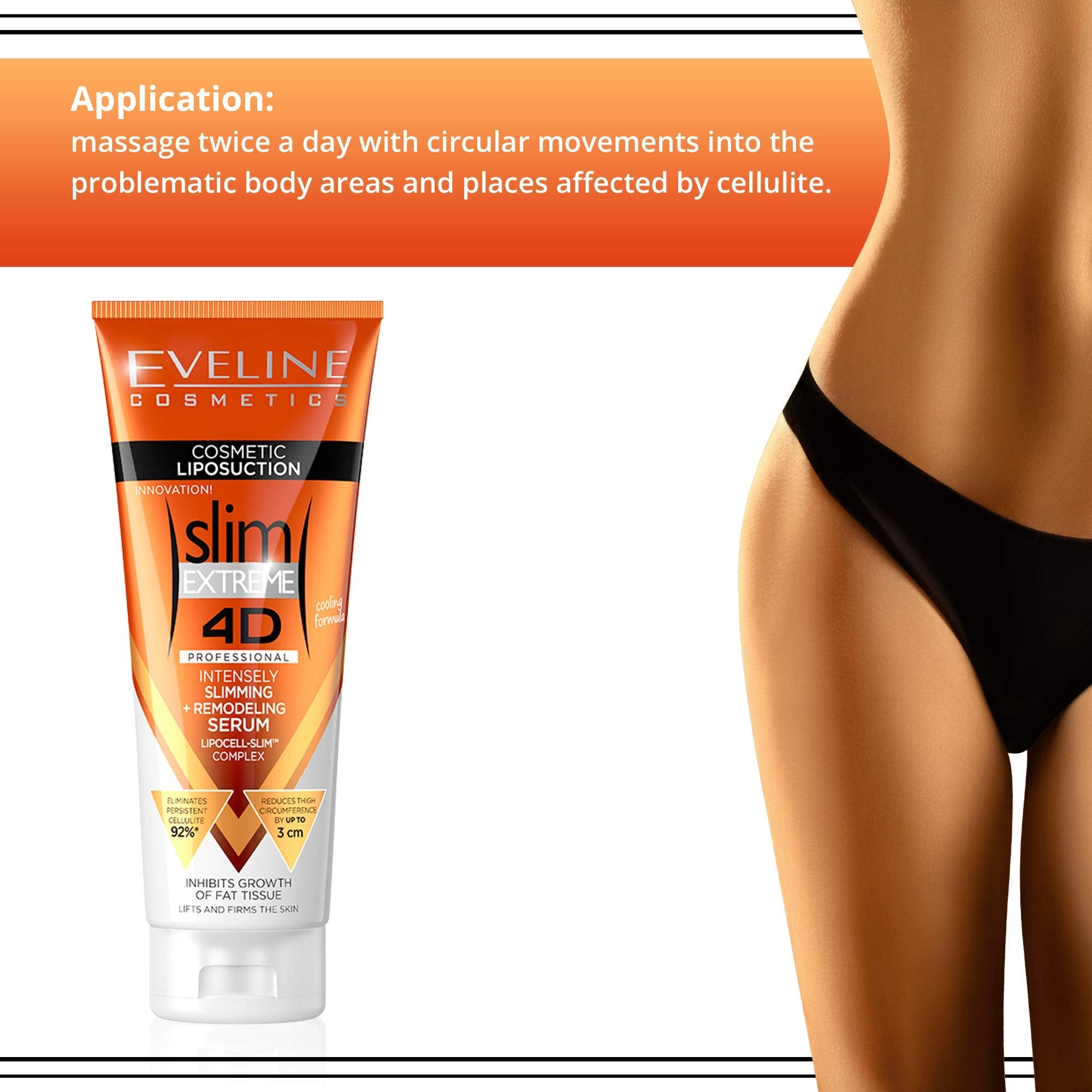 Eveline Slim Extreme 4D Serum: anti-cellulite visée pour une routine efficace