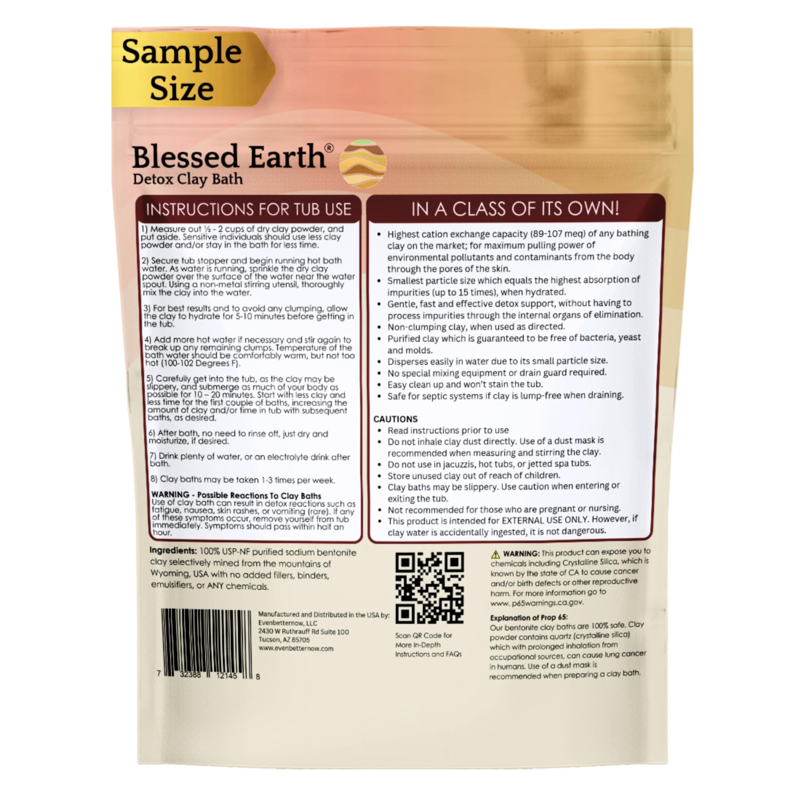 Evenbetternow Blessed Earth argile detox bain – format échantillon idéal pour tester la routine à domicile