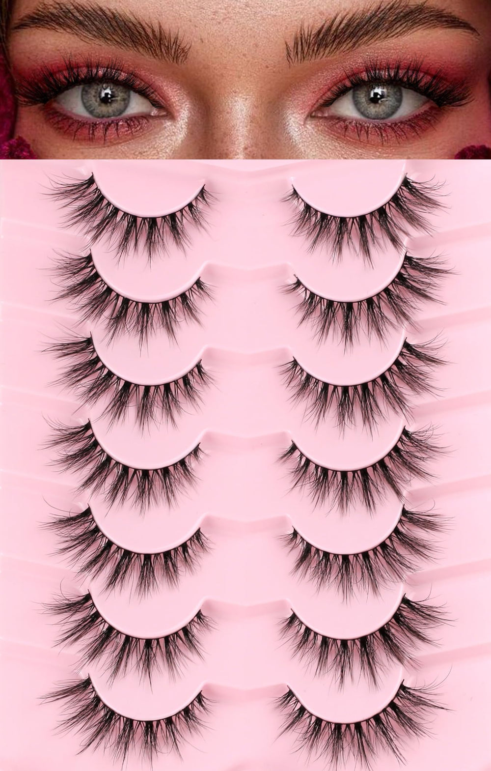 Cils EVENTILL avec effet œil-de-chat pour un regard naturel et élégant.