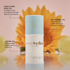 Evereden Baume à Lèvres Bébé, texture onctueuse adaptée aux lèvres sensibles et sèches.