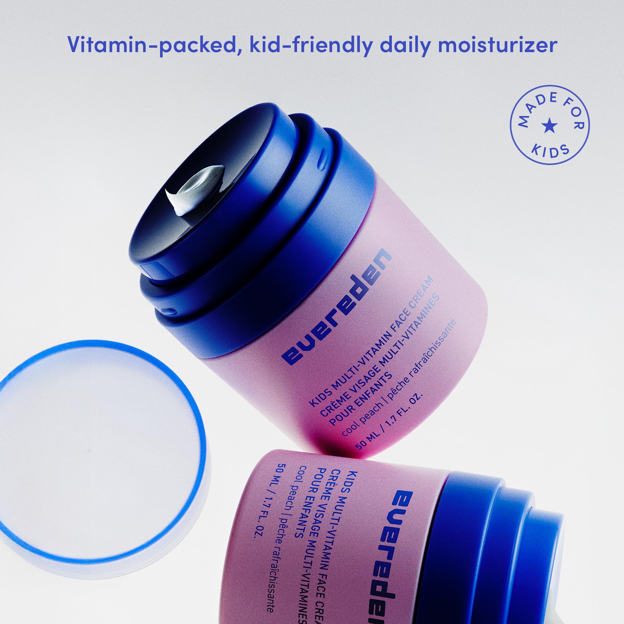 Evereden crème visage enfant, niacinamide-ceramides: soutien de l'hydratation et peau apaisée