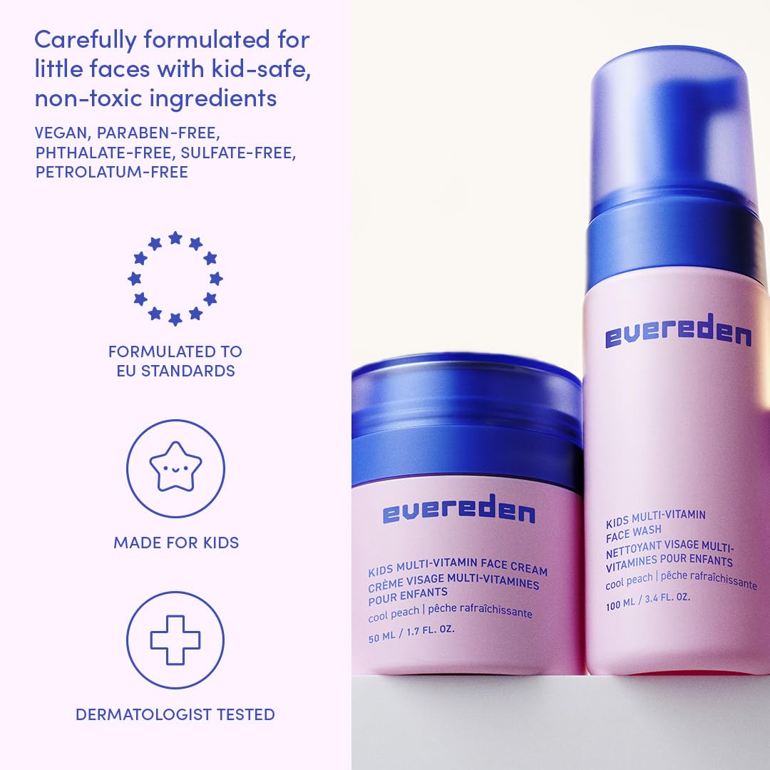 Evereden flacon pompe pratique pour un lavage visage rapide et doux.