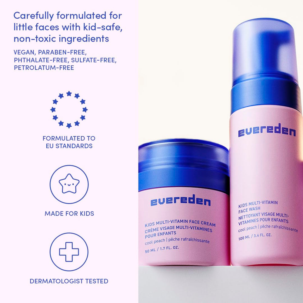 Evereden flacon pompe pratique pour un lavage visage rapide et doux.