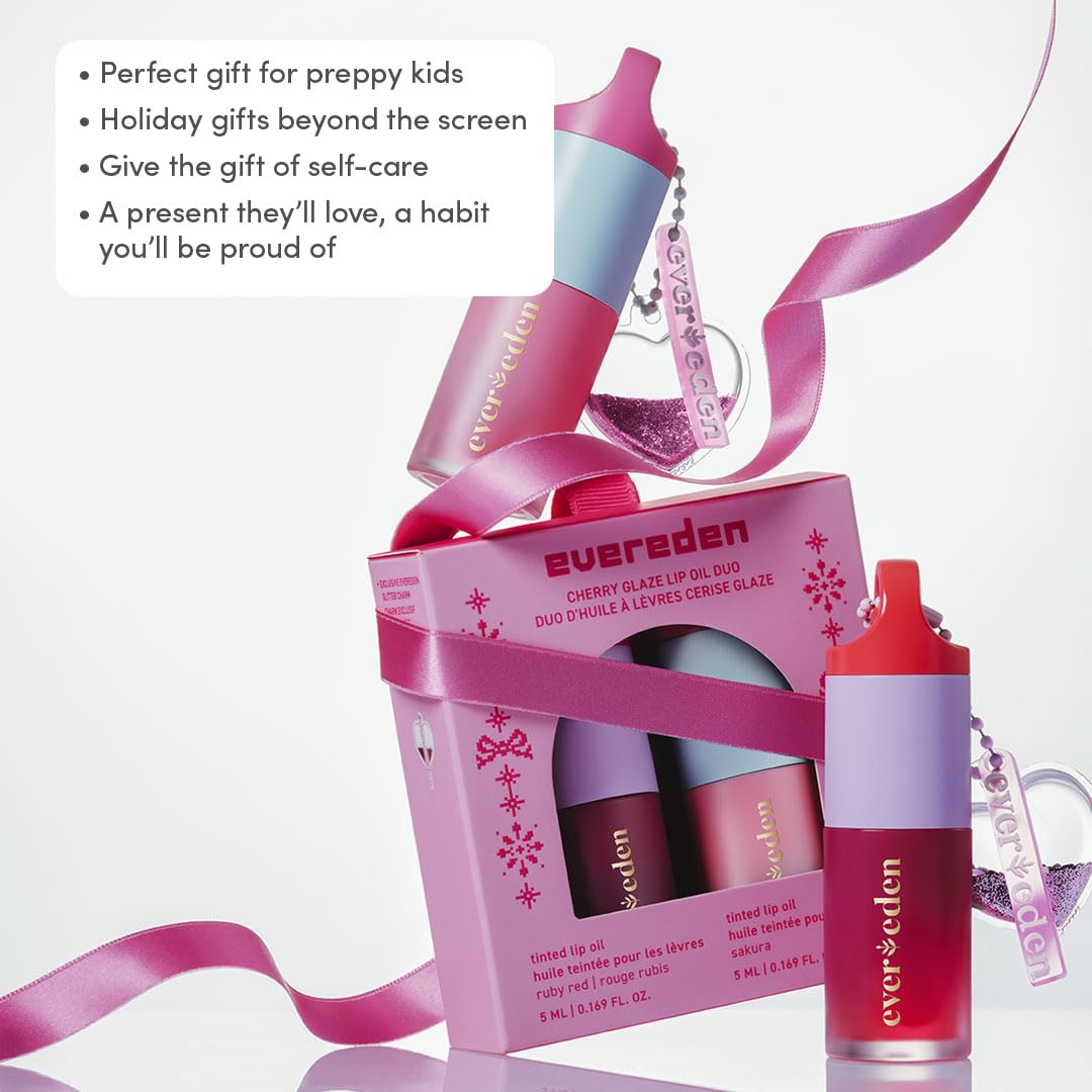 Evereden baume teinté pour lèvres: accessoire cœur pailleté, amusant et pratique.