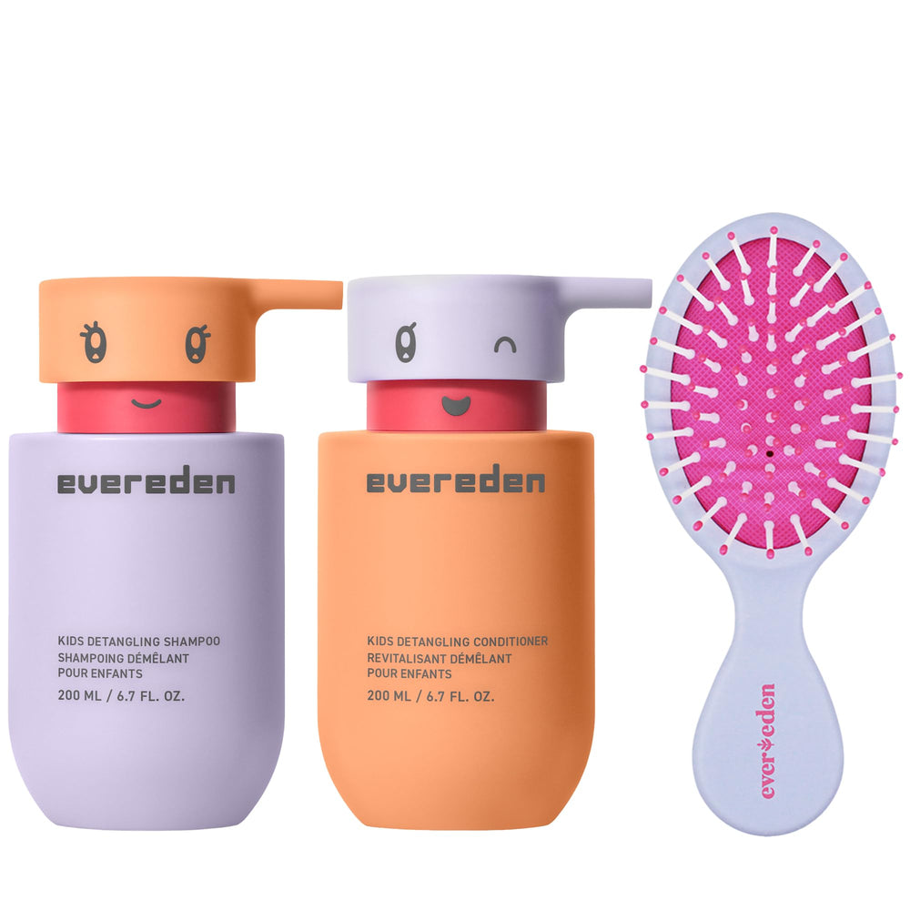 Evereden Happy Hair, shampooing pour enfants, bouteille pratique, démêle les cheveux en douceur.