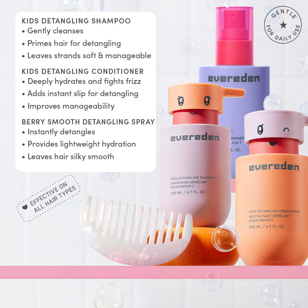 Evereden spray démêlant pour enfants aide à démêler entre les lavages