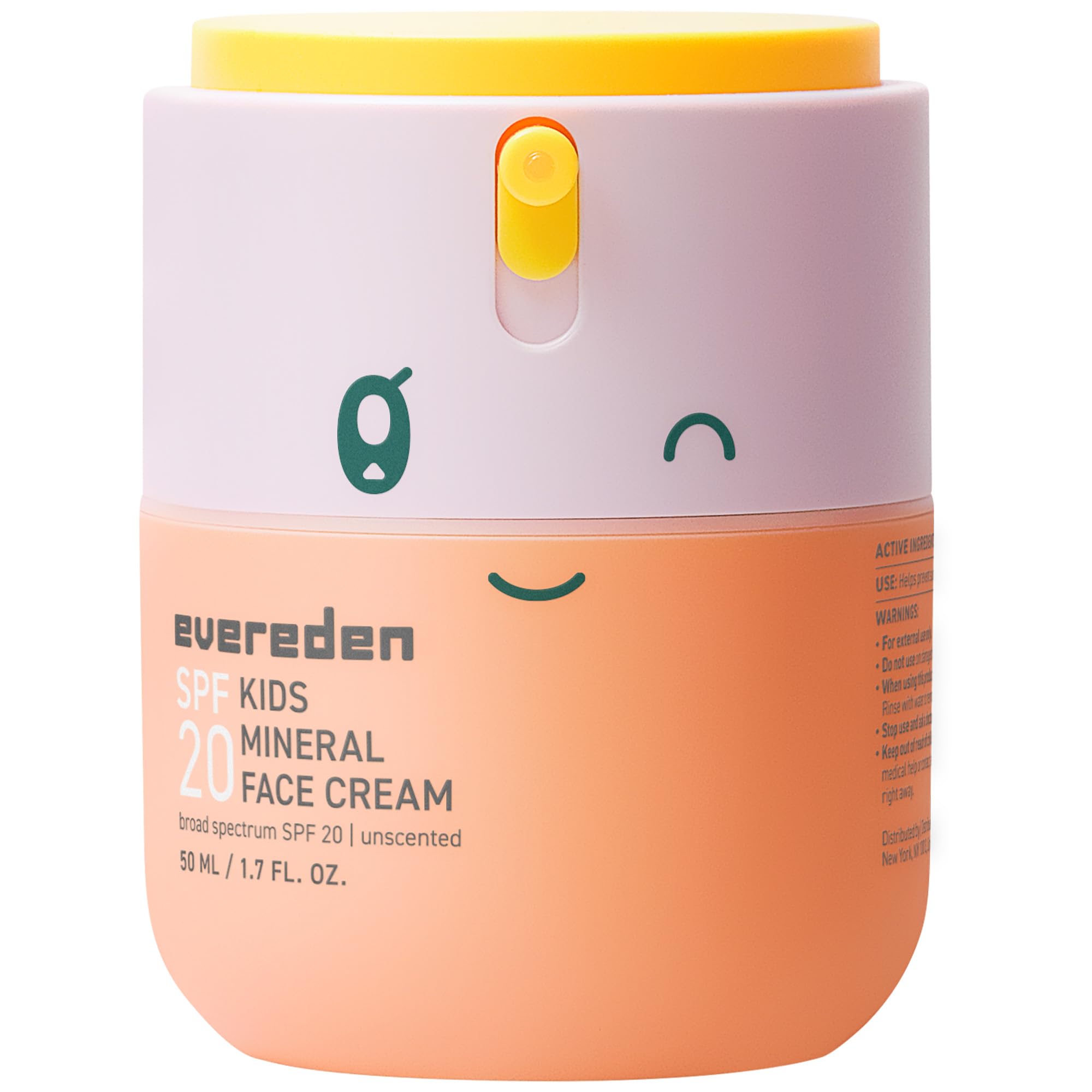 Evereden Crème visage enfants, flacon élégant, hydratation douce et protection minérale.