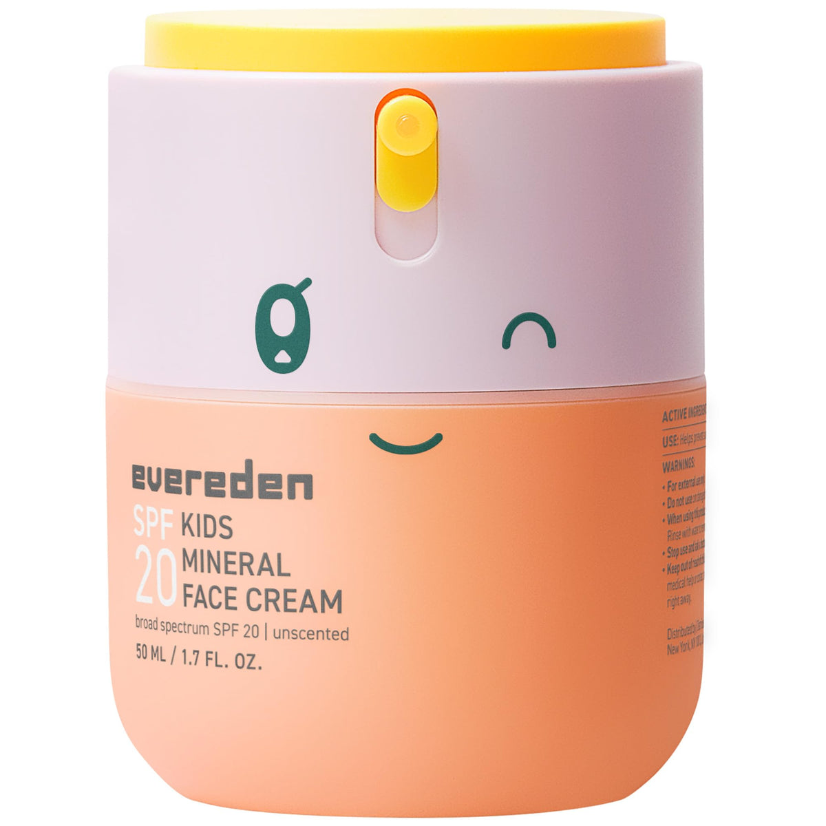 Evereden Crème visage enfants, flacon élégant, hydratation douce et protection minérale.