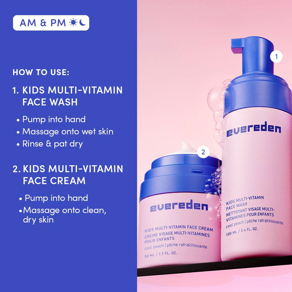 Evereden Kids Happy Face Duo – duo soin visage sûr pour toute la famille et peau sensible.