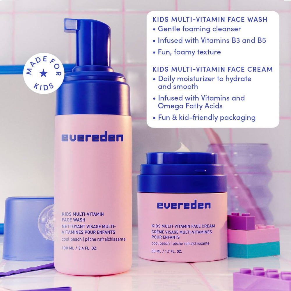 Evereden Kids Happy Face Duo – texture crème-visage douce pour une hydratation légère après lavage.