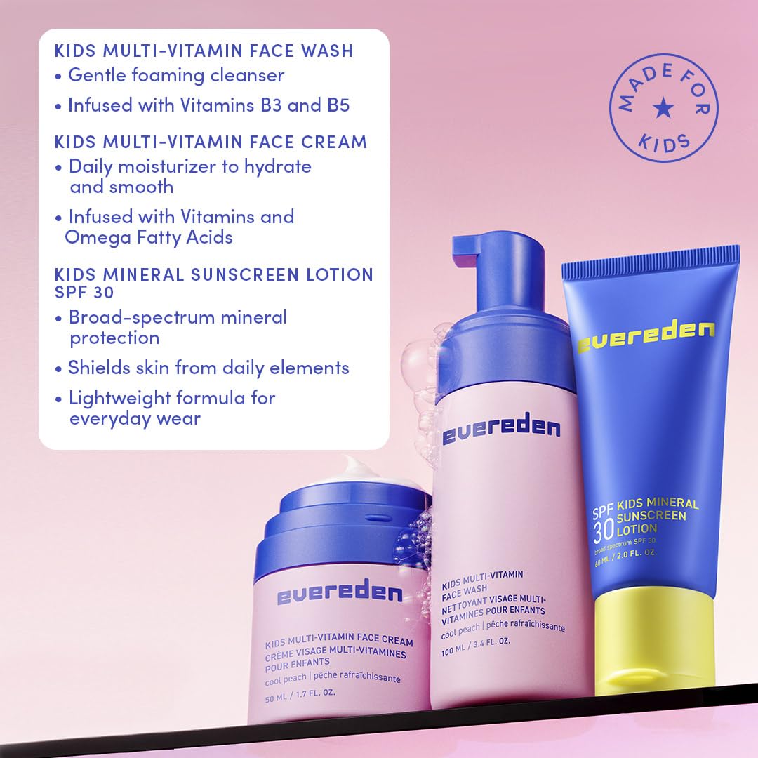 Evereden lotion hydratante enfant: peau nourrie et souple après le nettoyage.