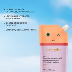 Evereden Shampoing Kids démêlage facilité et brillance naturelle.